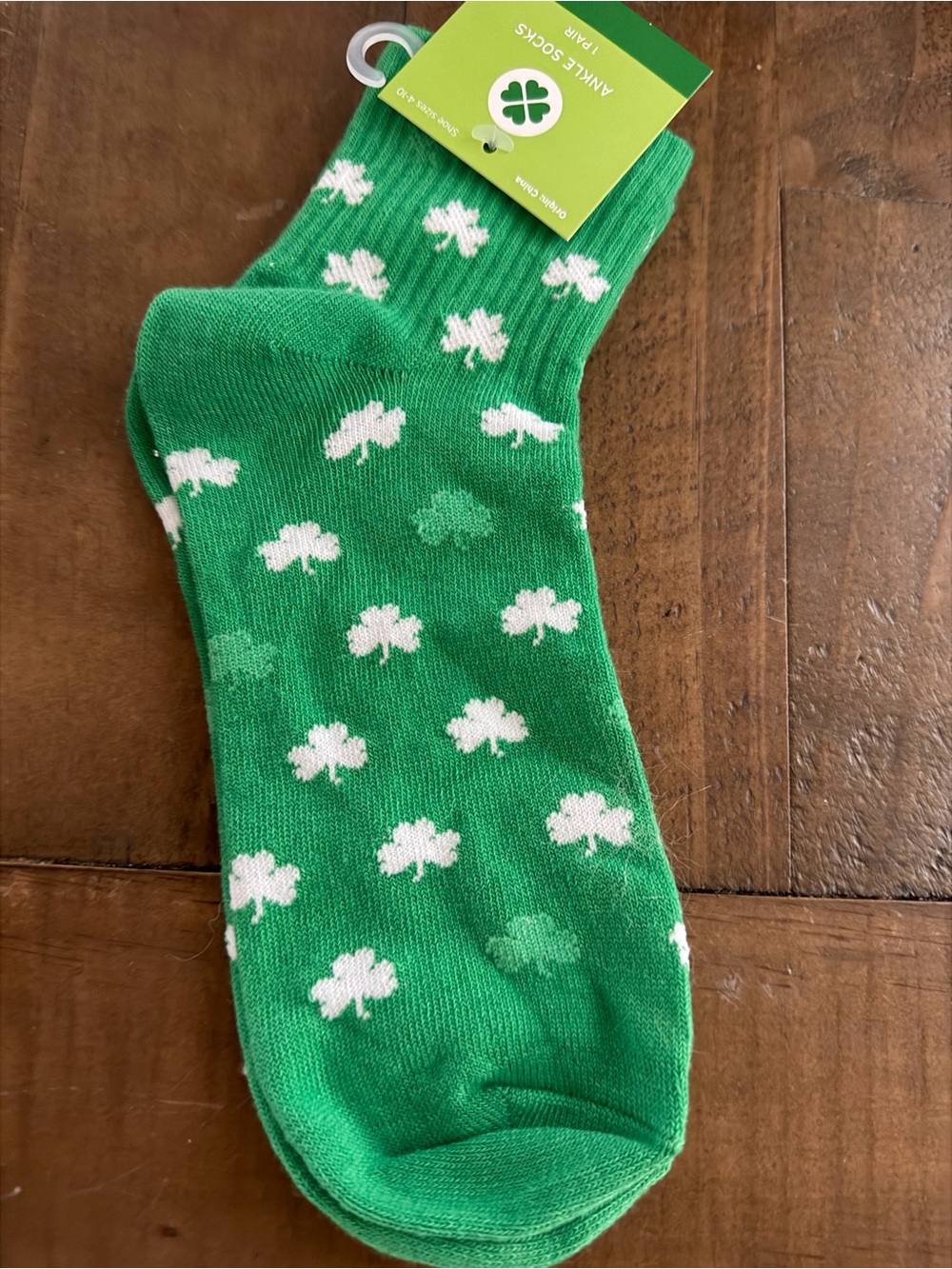 Green Shamrock Ankle Socks new women’s St. Patrick’s day socks